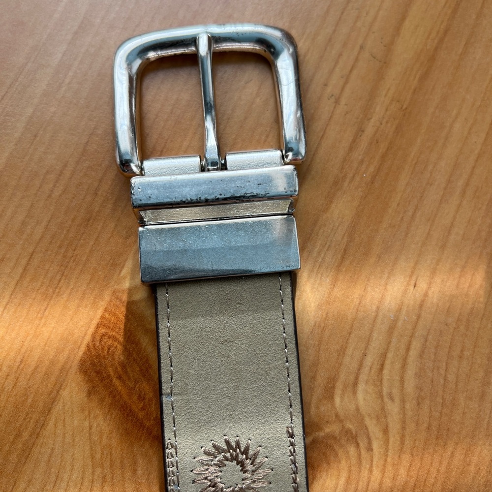 NWT tan belt with embroidery size XL